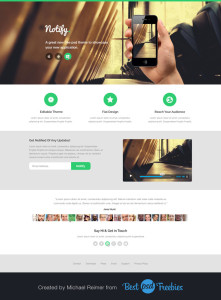 Notify Modern Landing Page Template PSD