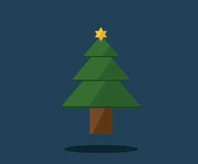 Flat Christmas Tree PSD