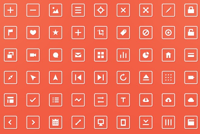 Clean Squared Web Icon Set PSD