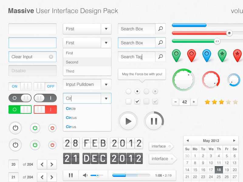 Massive UI Design Pack Vol.1 PSD