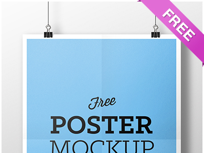 Hanging Poster Frame Mockup PSD