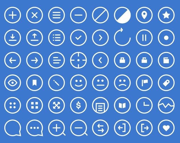 48 Rounded Outline Icons PSD