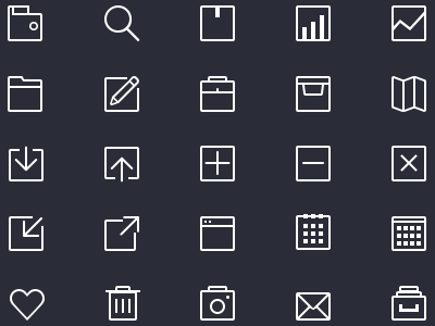 80 Thin Line Icons PSD