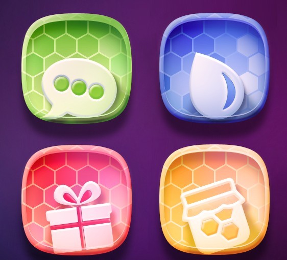 Colorful Rounded Icons PSD