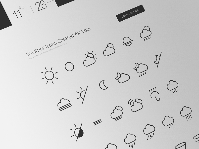 42 Weather Line Icons Vector PSD