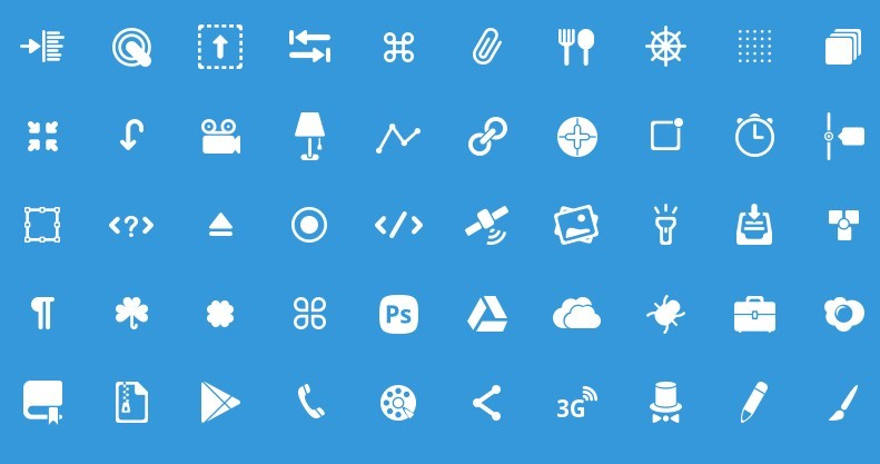 50 Glyph Icons PSD