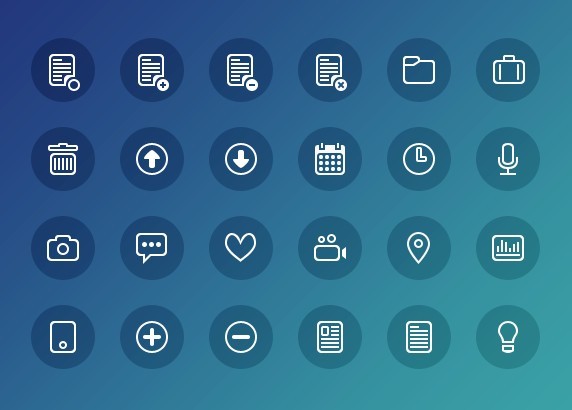 24 Simple Outline Icons PSD