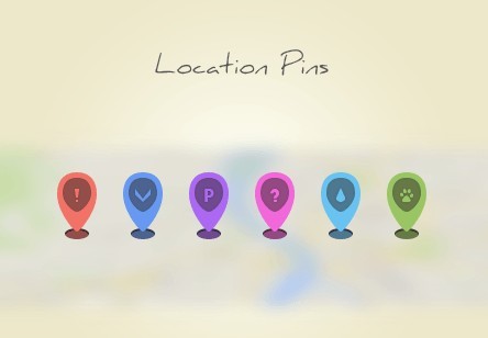 6 Colored Position Pins PSD