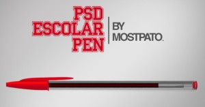 Realistic Escolar Pen Mockup PSD