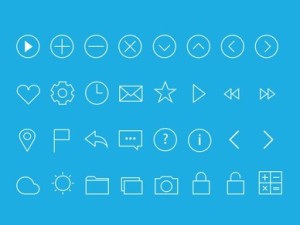 24 Simple Line Icons PSD