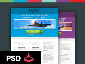 Float Landing Page Template PSD