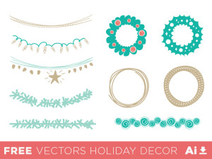 Set Of Vector Holiday Decorations