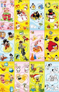 Set Of Vertical Cards with Cartoon Characters Background Vector