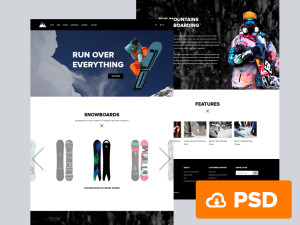 Snowboarding Website Template PSD