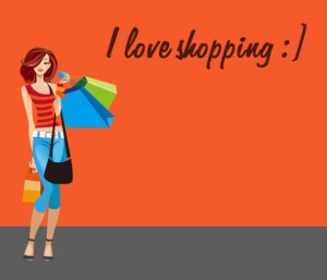 Shopping Girl I Love Shopping Vector Illustration