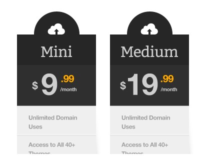 Dark Grey Pricing Tables PSD