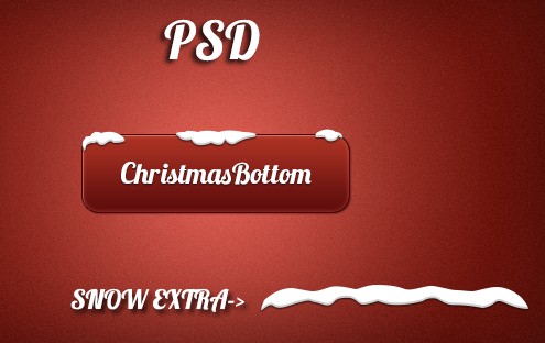 Red Christmas Button Template PSD