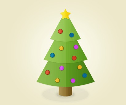 Lovely Christmas Tree Icon PSD