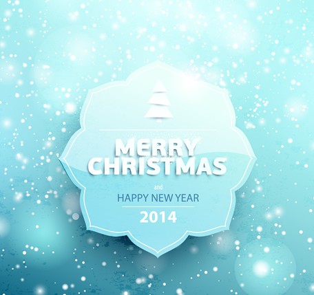 Blue Merry Christmas Badge Vector