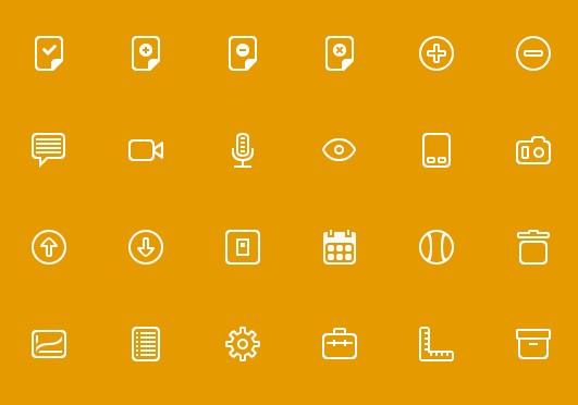 24 Simple Outline Icons PSD
