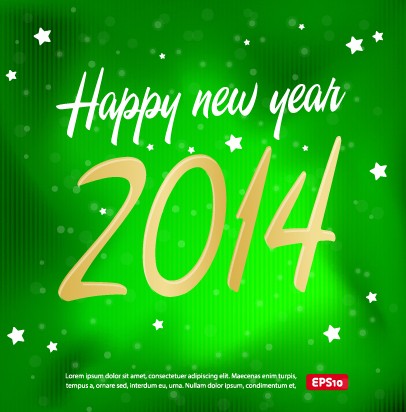 Green Merry Christmas & Happy New Year 2014 Background Vector 01