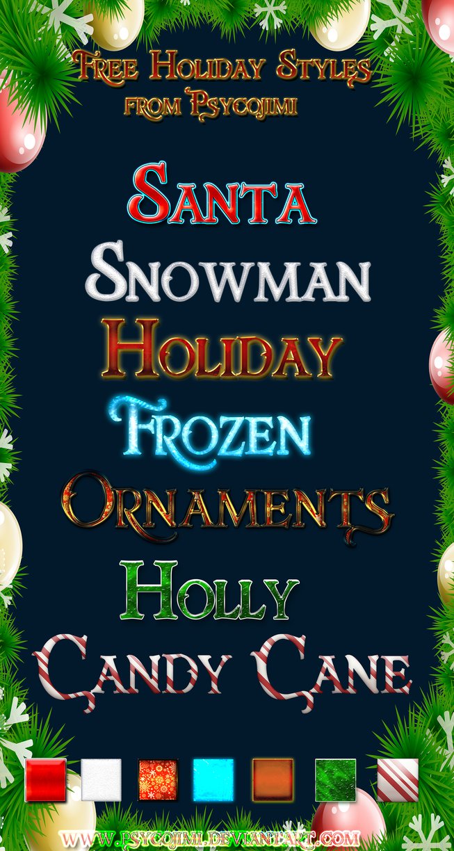 Happy Holiday Text Styles PSD