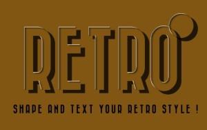 Retro Shadow Text Style PSD