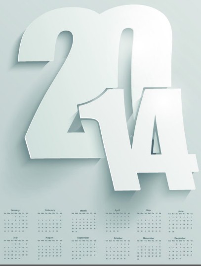 Creative 2014 Calendar Vector 02