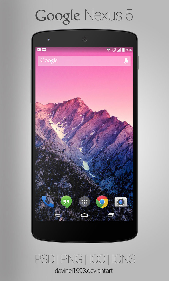 Black Google Nexus 5 Mockup PSD