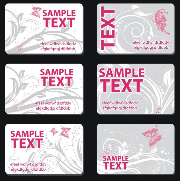 Set Of Sweet Card Templates Vector