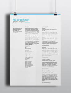 Minimalistic Resume Template PSD