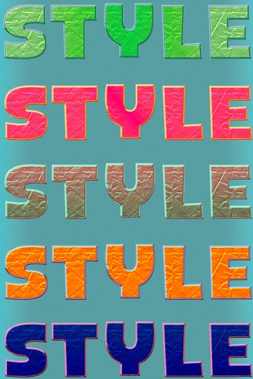 5 Colored Text Layer Styles PSD