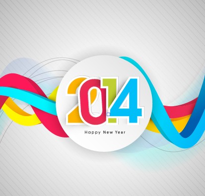 Creative New Year 2014 Design Vector 02