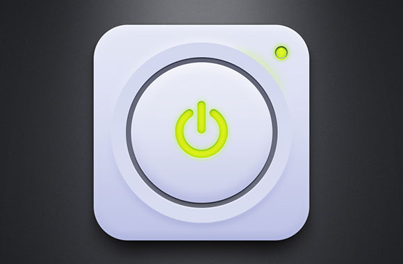 Green Power On Off Button PSD