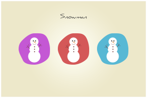 Colored Cartoon Snowman Icons PSD