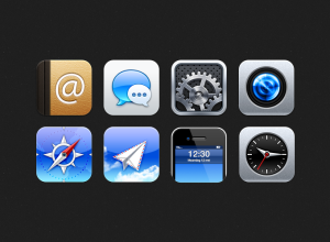 Glossy Metal iOS Icons PSD