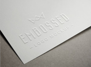 Embossed Paper Logo MockUp PSD