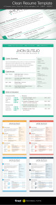 Clean One Page Resume Template PSD