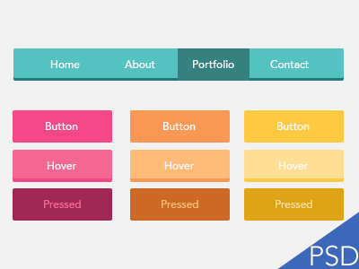 Flat UI Buttons PSD