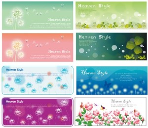 Set Of Spring Flower Banners Headers Vector