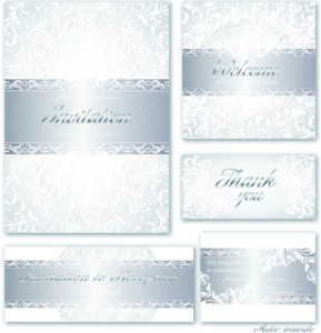 Set Of Vector Silver Royal Invitation Card Backgrounds Vector