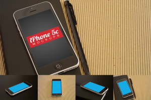 Clean iPhone 5c Mockups PSD