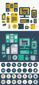 Flat Graphic Design Icon Set