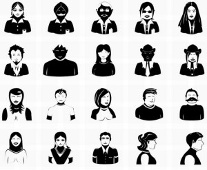 Set Of Vector People Icons PSD