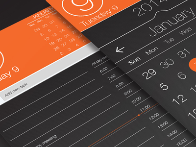 Calendar Task Page Mobile App UI PSD