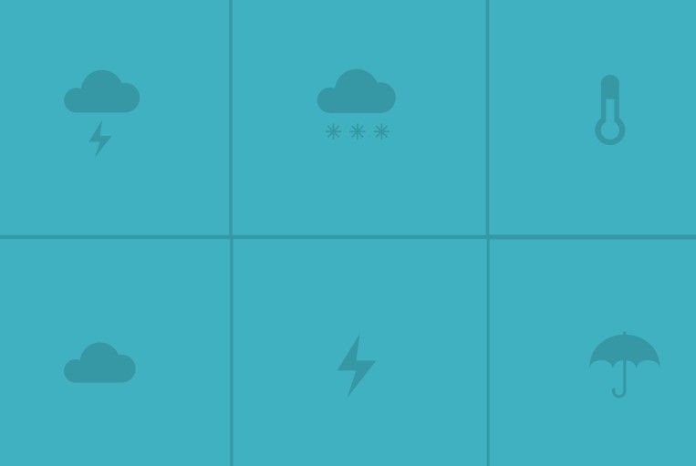 Minimal Flat Weather Icons Vector PSD