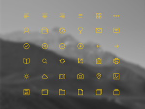 36 Stroke Icon Set PSD