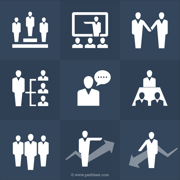 Human Resources Icons Set PSD