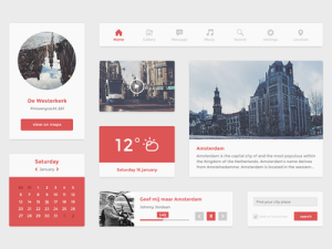 Simple Flat UI Kit PSD