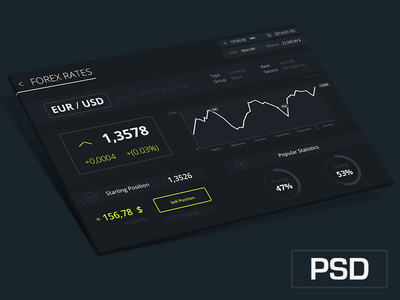 Dark Stocks APP Design PSD